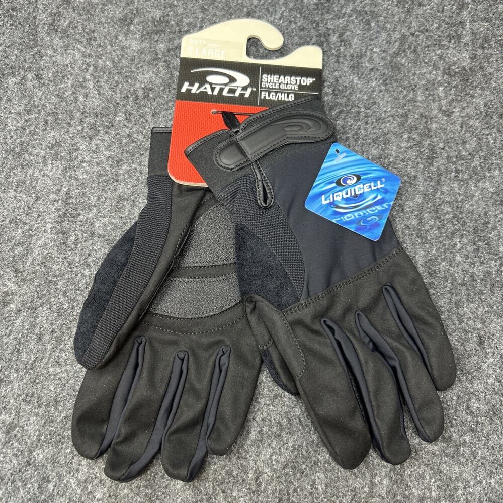 Shearstop Cycle Gloves LARGE Duty Series Black LiquiCell Padded Duty NEW
